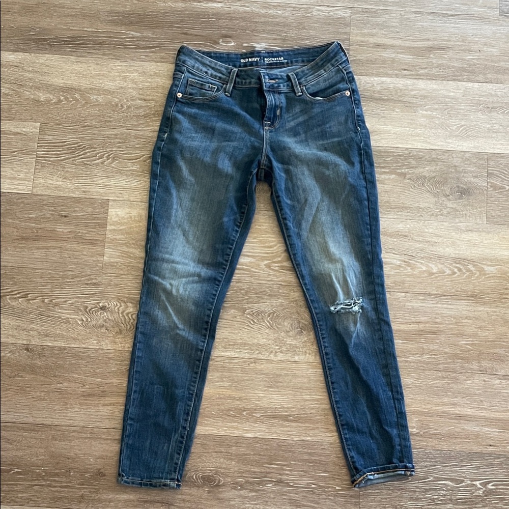 Old Navy | Rockstar Distressed Blue Skinny Jeans Ankle Length
